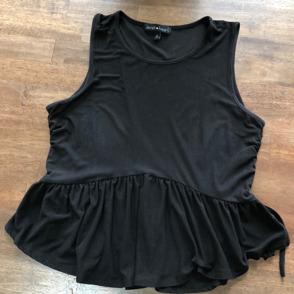 Cute black peplum tank. Derek heart L.
